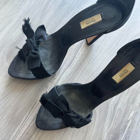 Prada Denim High Heel Sandals - Picture 1 of 5